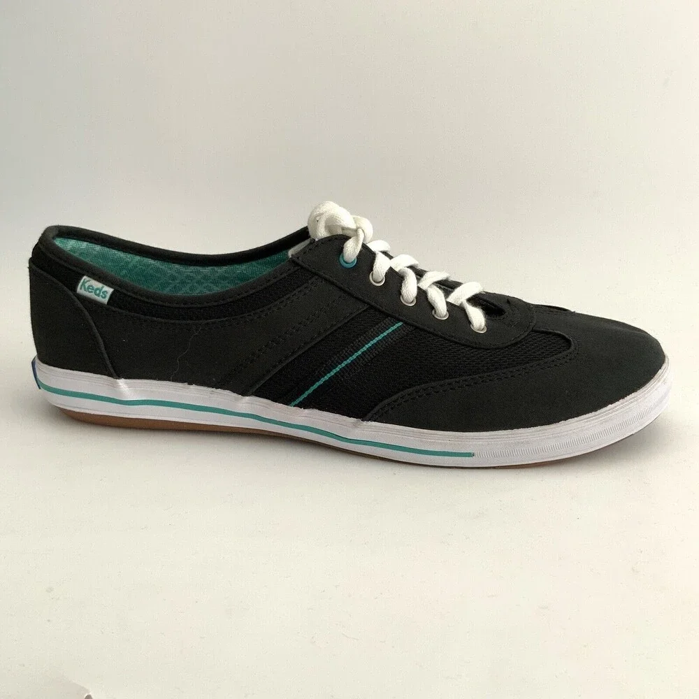 Keds Lace-up Green Trim Sneakers Black 10